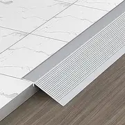 10Cm Extra Wide Floor Transition Strip Cuttable Threshold Door Bar Entry Ramp for Home Walkers Silver Long