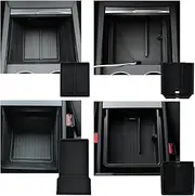 JAWJUT Center Console Organizer Control Lower Bottom Storage Box 4PC Compatible with 2024 2025 Model 3 Highland