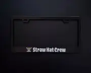 With STRAW HAT CREW Logo Car License Plate Frame Black Durable Stainless Steel