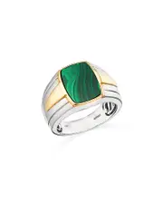 Bloomingdale's Fine Collection Men's Malachite Ring in 14K Yellow & White Gold
