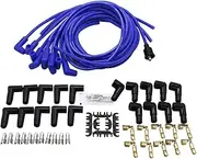 Universal Blue Spark Plug Wires Spiral Core 8.5mm 90 Degree Boots Fits for Chevy SBC BBC Ford M-opar 350 454 V8