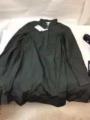 COS Black Midi Shirt Dress Ruffle Button Front Plus Pockets $135 Size 6 NEW