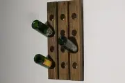 Wood Wine Riddling Rack Handmade Wall Hanging 12 Bottle