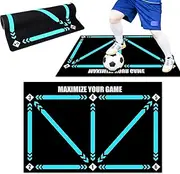 Football Footstep Training Mat, Soccer Training Mat Football Doormat Corner Field Training Mat Agility Footstep Training Mat Non-Slip Silent Equipment Training Pace Ball Handler Equipment