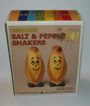 New Old Stock K-mart Anthropomorphic Salt and Pepper shakers In Box Japan made