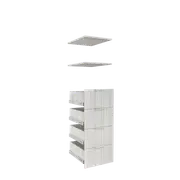 Lugna Mist 4 Drawer 2 Shelf Insert Kit - To Suit 450 x 580mm Cabinet shell