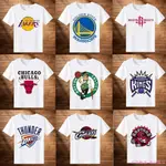 【新品熱賣】NBA同款短袖T恤勇士公牛熱火騎士火箭隊標籃球衣服寬鬆熱血百搭個性訓練服上衣男女