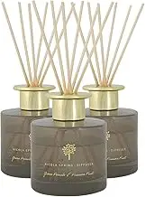 Nicola Spring Green Pomelo & Passion Fruit Scented Reed Diffusers - 200ml - Pack of 3 - Aromatherapy 6 Sticks Air Freshener Home Fragrance Diffuser Fragrant Gift Set for Kitchen, Bathroom, Home