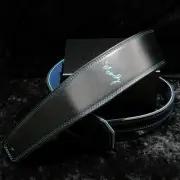 Moody Leather 2.5 Inch Black-Sky Blue Standard Tail