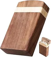 [ARKCHIU] Cigarette Case for Men, Holds 10 Capacity, Regular, Wood Cigarette Holder Case, Vintage Carrying Box for Women Brown,One Size