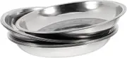 Cabilock Stainless Steel Round Tray Set 6pcs Fruit Platter Barbecue Plate Pasta Storage Tray