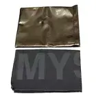 NWOT {YSL} Yves Saint Laurent Beauty Black Faux Leather Bag + Scarf