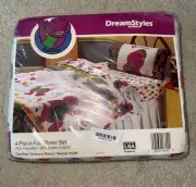 NEW Dreamstyles by BIBB Barney The Dinosaur VTG 90s 4-Piece Full Sheet Set 1992