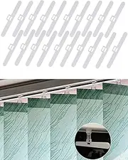 20PCS Blind Slat Top Hangers 127MM / 5INCH Vertical Blind Top Hangers Double Hole Window Slat Holder Vertical Blind Accessories Top Holders Spares (White) (127MM)