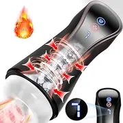Male Masturbator Sex Toys for Men Penis Pump Pocket Pussy 3D Male Stroker with 7 Sucking & Vibrating & LCD Blowjob Sex Machine