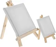 HAWILLOSCH 2PCS Mini Sketching Easel Set Multifunctional Easel with Canvas for Home Art Drawing Crafts Display Lightweight Portable Tripod Design