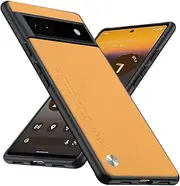 [Puxssul] for Google Pixel 6a 5G Case, Soft TPU Synthetic Leather Case, Extremely Lightweight Ultralight Camera Protection Leather Case for Google Pixel 6a 5G.(Yellow)