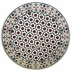 50 Inches White Marble Reception Table Top Gemstone Inlay Work Dining Table Top