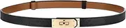 [FENLDY] Adjustable Thin Belts For Womens Skinny Belts For Dresses Womens Solid Color Alloy Turn Lock Belts For Jeans