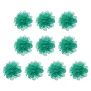 10Pcs 2.8" Chiffon Flowers Fabric Flower Sewing Fabric Appliques Turquoise