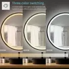 Round Matte Black Framed 600 750 840 LED Light Bathroom Mirror Touch Switch IP44
