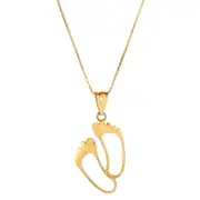 14k Yellow Gold Set of Foot Summer Necklace,18"