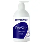 DermaDrate Dry Skin Treatment Cream Pump 500g with Four Moisturisers Urea 10%