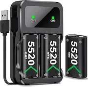 Rechargeable Battery for Xbox Controller, 3 x 5520 mWh Controller Battery for Xbox Series X/S/One/One S/X/Elite, Long Lasting