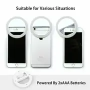 Selfie LED Ring Light 3 Mode Flash Camera Photography For iPhone Samsung LG