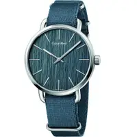 在飛比找ETMall東森購物網優惠-Calvin Klein 歐亞休閒風主義帆布優質時尚腕錶-灰
