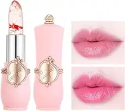 UKKQES Flower Jelly Lip Balm Set Temperature Color Changing Lipstick Long-Lasting Moisturising Cream Lips Makeup Set Lip Care Daily Use(Red Flower)