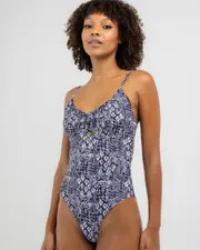 [Kaiami] Kaiami Women's Cassidy One Piece Bathing Suit in Ink/White Size 14 14 Ink/White