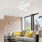 40" Noosa DC Ceiling Fan Matt White, Matt Black, w/ Light 204787, 204788, Eglo Lighting