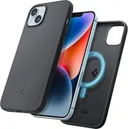 SPIGEN Silicone Fit Mag MagFit for iPhone 14 Plus Case, Compatible with MagSafe Magnetic Ring Soft Rugged Slim Cover - Black