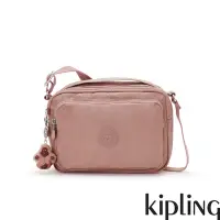 在飛比找Yahoo奇摩購物中心優惠-Kipling 乾燥藕粉色前袋拉鍊側肩包-COLETA