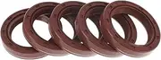 X AUTOHAUX Universal Oil Seal TC Double Lip W Steel Spring Seal Ring Rotary Shaft Seal 33x45x8mm High Pressure FKM Rubber Brown 5 Pcs