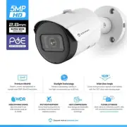 Amcrest UltraHD 5MP Outdoor POE Camera 2592 x 1944p Bullet IP Security Camera, O