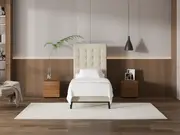 My Style Buttoned Headboard & Standard Base - Single / Batiste Nougat / Slimline Base