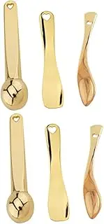 minkissy 6 Pcs Facial Skin Care Tools Cream Spoon Eye Cream Applicator Facial Mask Spoon Eye Cream Facial Roller Essence Bar Zinc Alloy (gold-plated Outer Layer) Digging Spoon