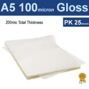 A5 Laminating Pouches Film 100 Micron Gloss (PK 25)