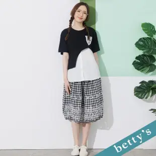 【betty’s 貝蒂思】假兩件不對稱上衣(黑色)