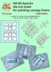 Dan Models MS 720007 Die-cut mask AH-64 for canopy frame painting 1/72 scale kit