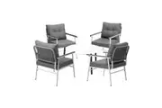 Livsip Outdoor Patio Setting 5PC Furniture Set 70cm White Table