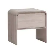 Design Square Ernest Wooden Bedside Nightstand Side Table W/ 1-Drawer Oak