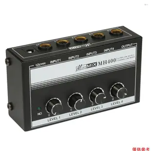 Yohi MH400 四路迷你混音器 麥克風樂器音頻集線器 1/4TS接口 美規 100-240V