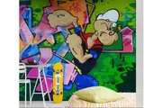 3D Popeye Graffiti 138 Wall Murals Self-adhesive Vinyl Wallpaper Murals