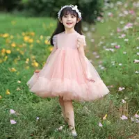 在飛比找ETMall東森購物網優惠-粉色蓬蓬紗兒童鋼琴演出夏季禮服