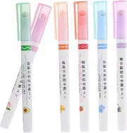 jojofuny 6pcs Student Highlighter Marker Chisel Tip Pastel Pens for Precise Highlighting Use for