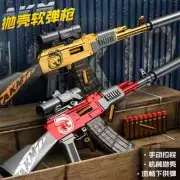 Gold 83cm AK-47 Toy Gun Set Rifle Soft Bullet Blasters Gun Foam Shell Ejecting