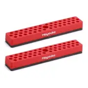 1/4" Magnetic Hex Bit Holder Rack Organizer, 43 Holes, 1/4-Inch Red-2Packs
